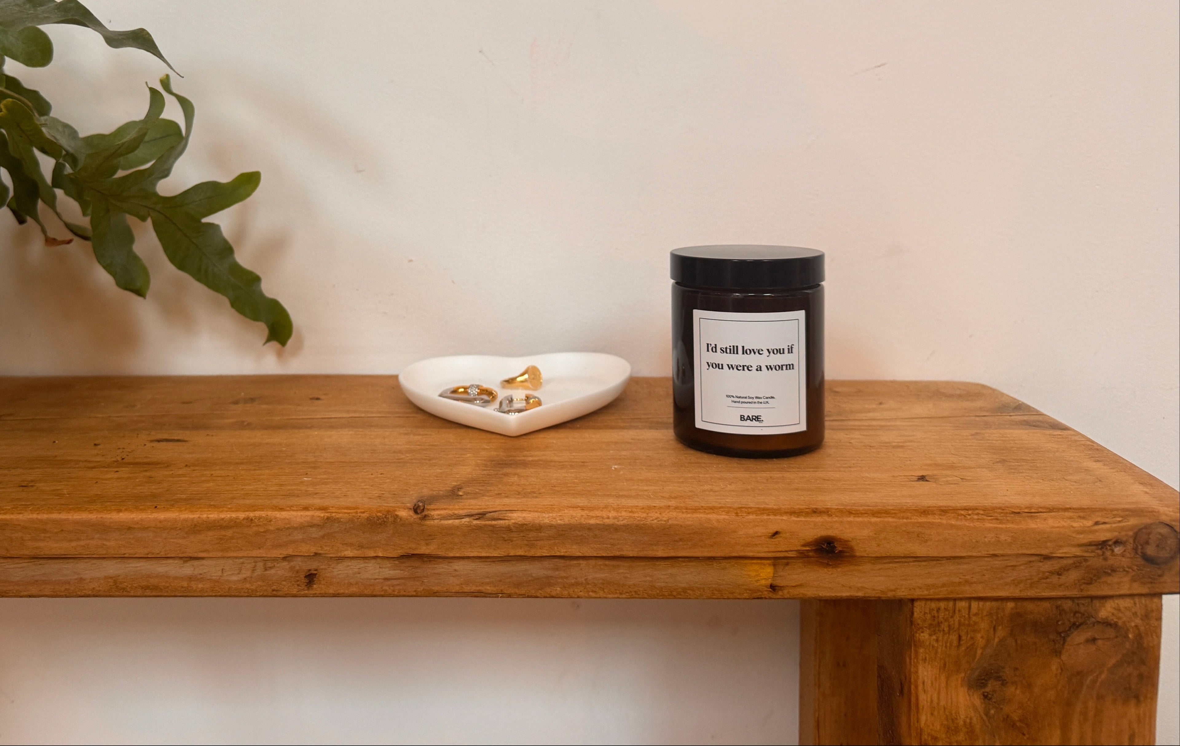 bare candles, I'd still love you if you were a worm scented candle on 